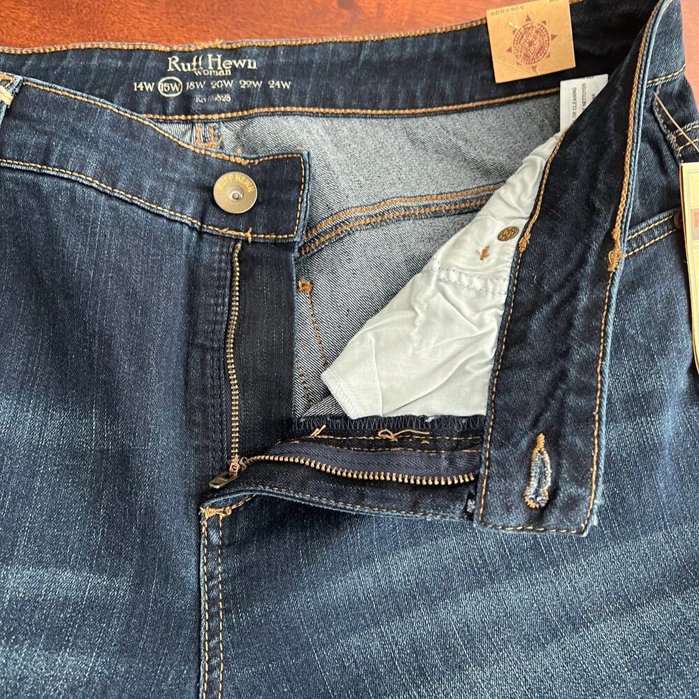 Ruff Hewn "Well Worn" Cotton Blend Stretch Classic Boot Cut Jeans 16W - Picture 9 of 9